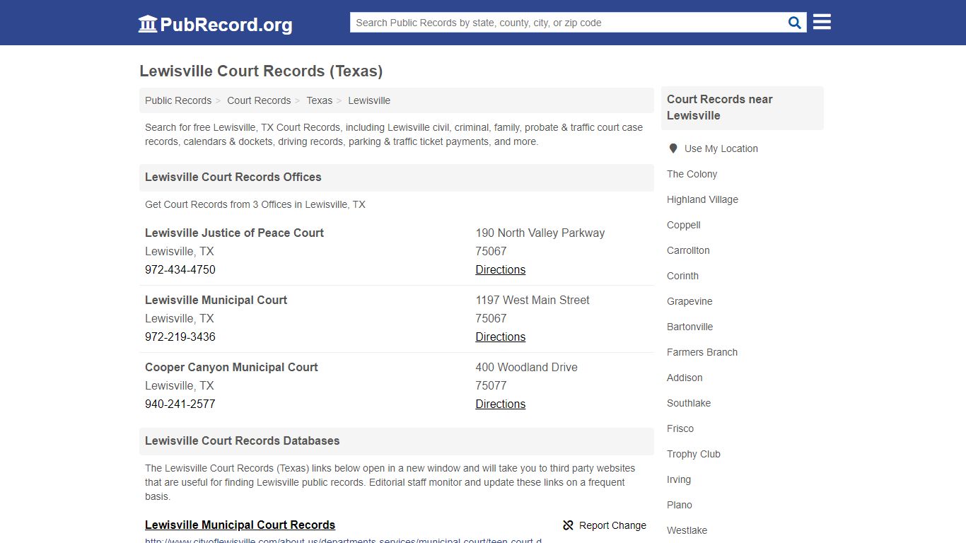 Free Lewisville Court Records (Texas Court Records)