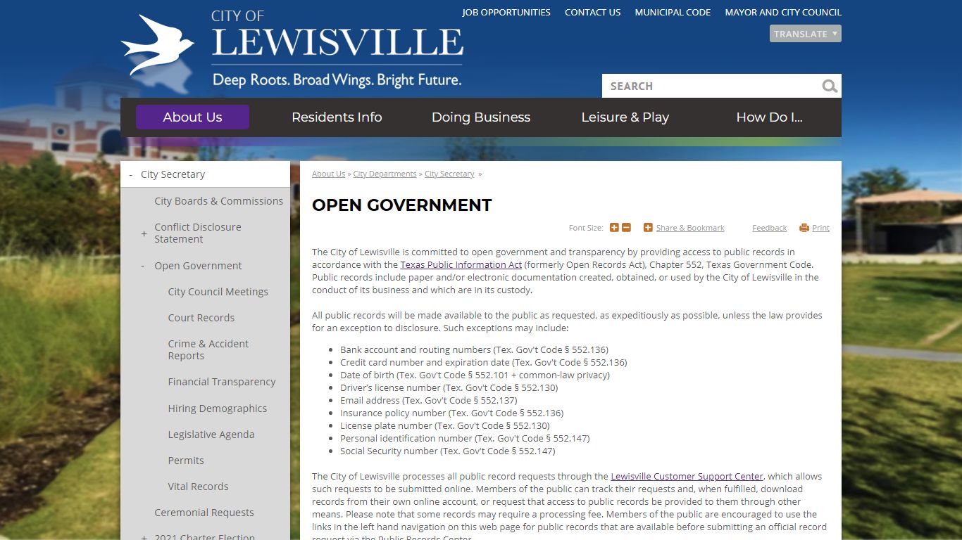 Open Government | City of Lewisville, TX